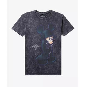Rare Disney Kingdom Hearts Mickey Mouse Hood Mineral Wash Unisex Shirt Tee Large
